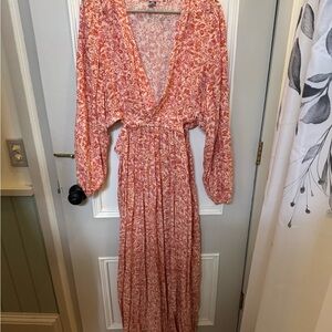 Old Navy Floral Long Sleeve Dress - Red